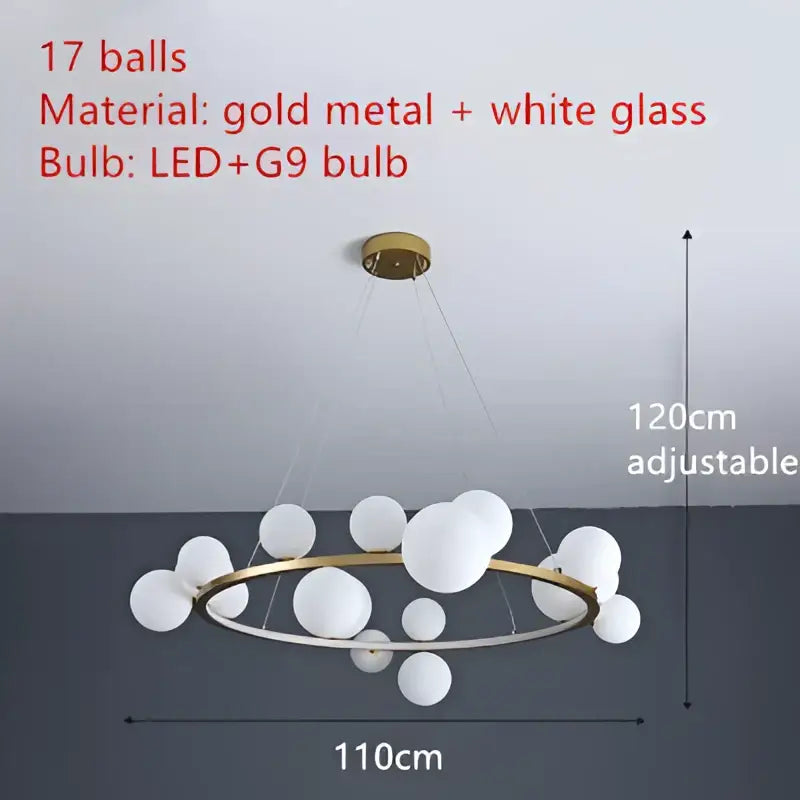 DecorBites™ Modern LED Glass Chandelier with Adjustable Cord