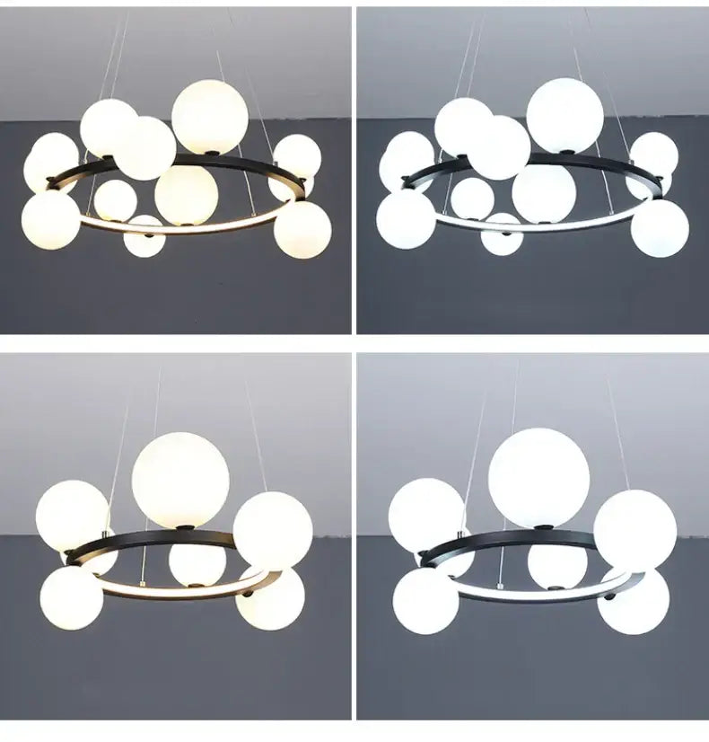 DecorBites™ Modern LED Glass Chandelier with Adjustable Cord
