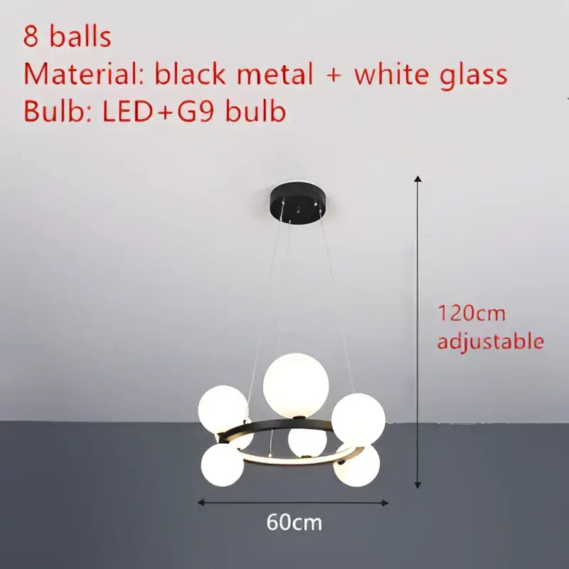 DecorBites™ Modern LED Glass Chandelier with Adjustable Cord