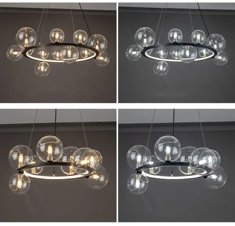 DecorBites™ Modern LED Glass Chandelier with Adjustable Cord