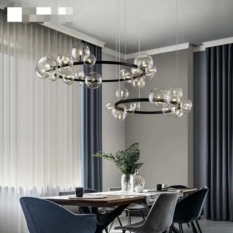 DecorBites™ Modern LED Glass Chandelier with Adjustable Cord