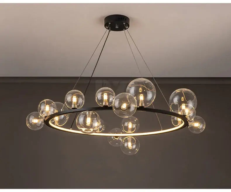 DecorBites™ Modern LED Glass Chandelier with Adjustable Cord