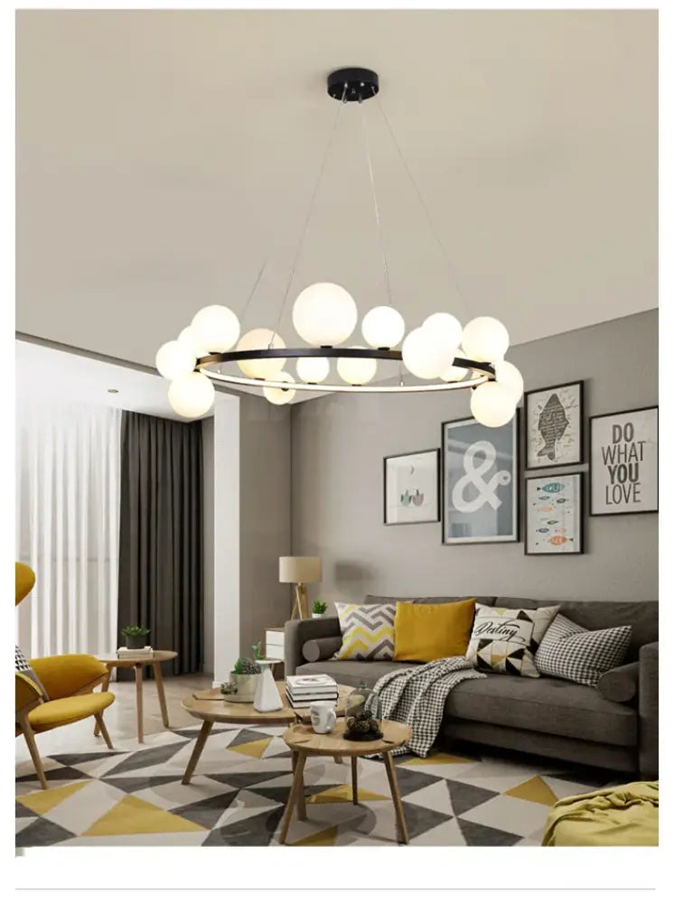 DecorBites™ Modern LED Glass Chandelier with Adjustable Cord