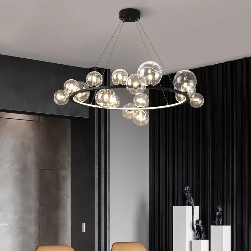 DecorBites™ Modern LED Glass Chandelier with Adjustable Cord