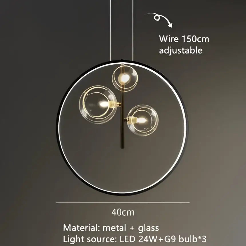 DecorBites™ Modern LED Glass Chandelier with Adjustable Cord