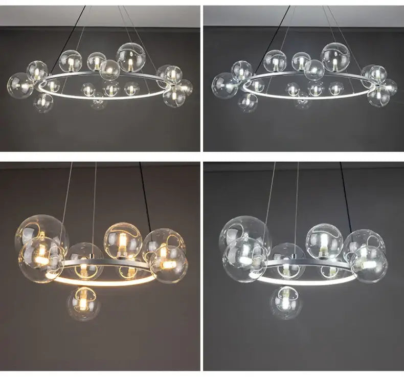DecorBites™ Modern LED Glass Chandelier with Adjustable Cord