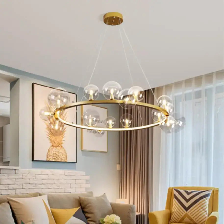 DecorBites™ Modern LED Glass Chandelier with Adjustable Cord