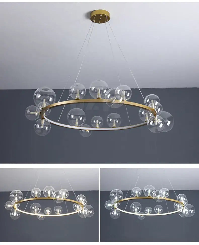 DecorBites™ Modern LED Glass Chandelier with Adjustable Cord