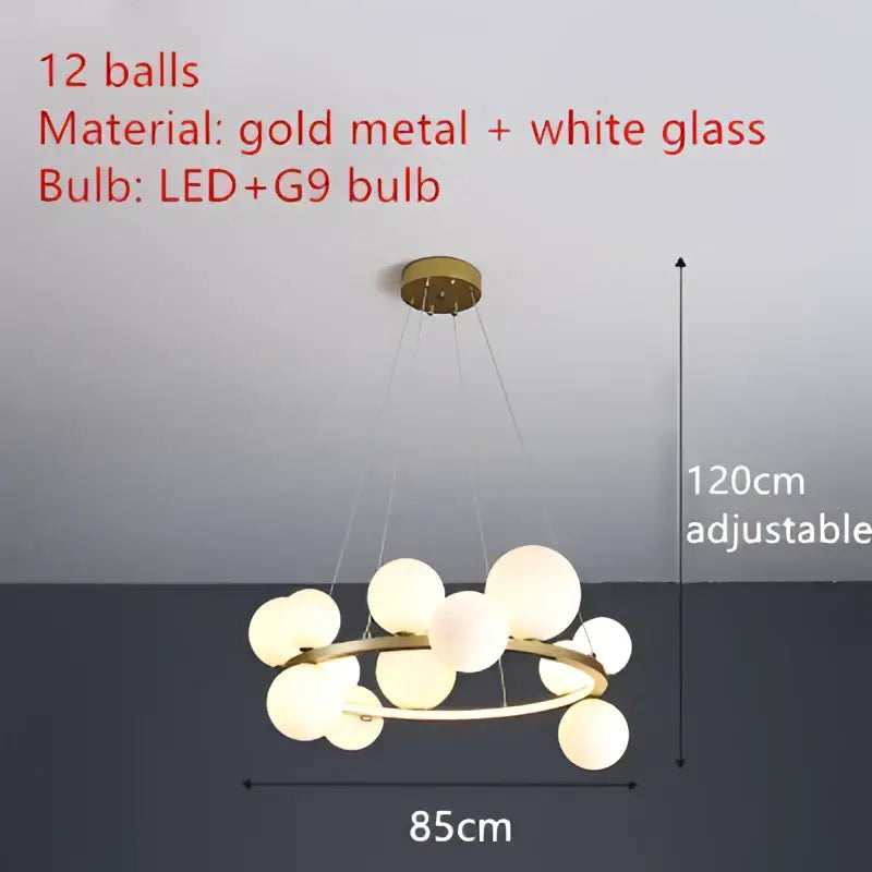 DecorBites™ Modern LED Glass Chandelier with Adjustable Cord