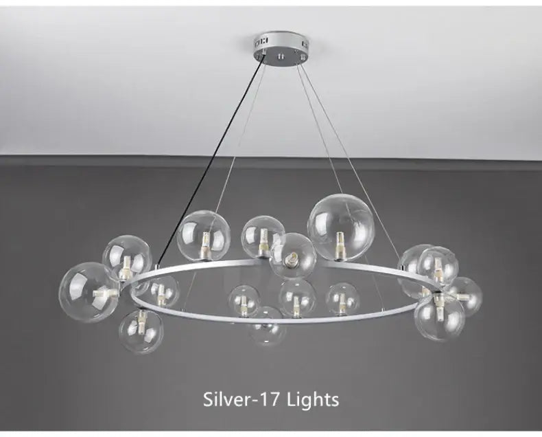 DecorBites™ Modern LED Glass Chandelier with Adjustable Cord