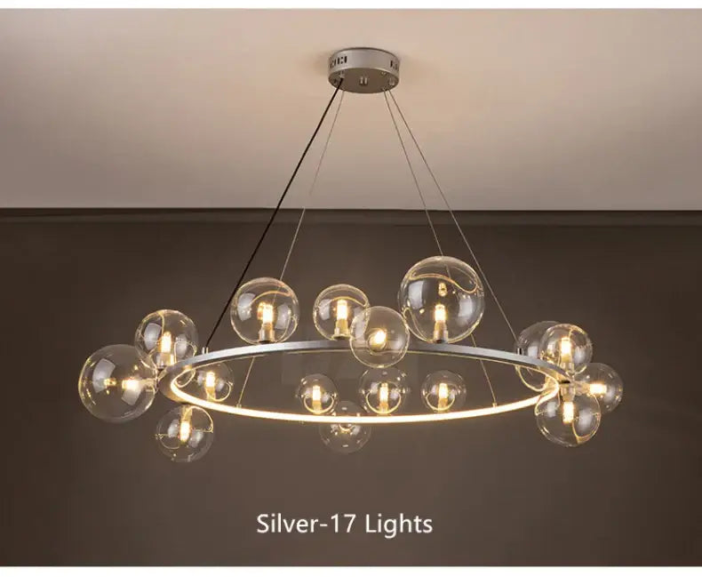 DecorBites™ Modern LED Glass Chandelier with Adjustable Cord