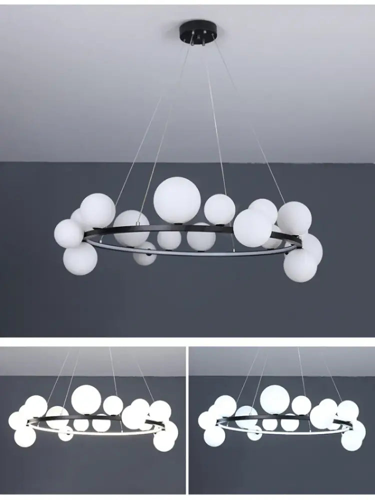 DecorBites™ Modern LED Glass Chandelier with Adjustable Cord