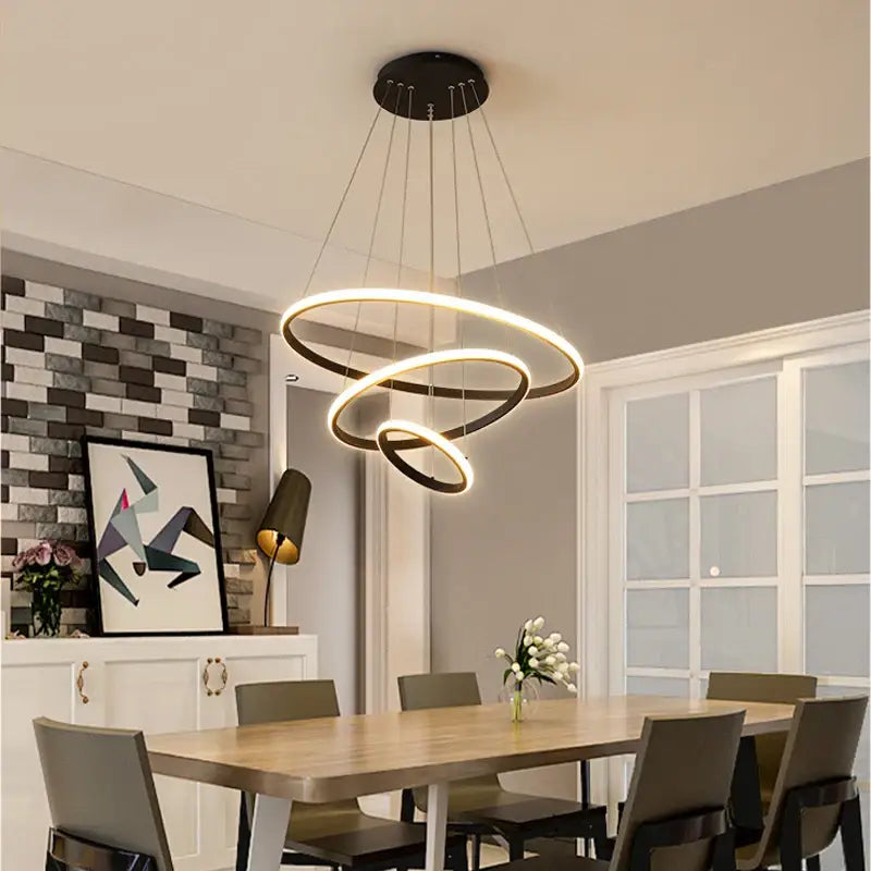 DecorBites™ Modern LED Pendant Lamp in Black