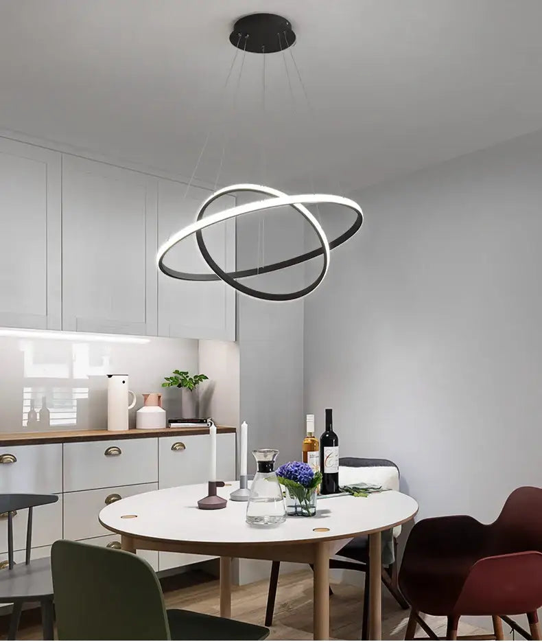 DecorBites™ Modern LED Pendant Lamp in Black