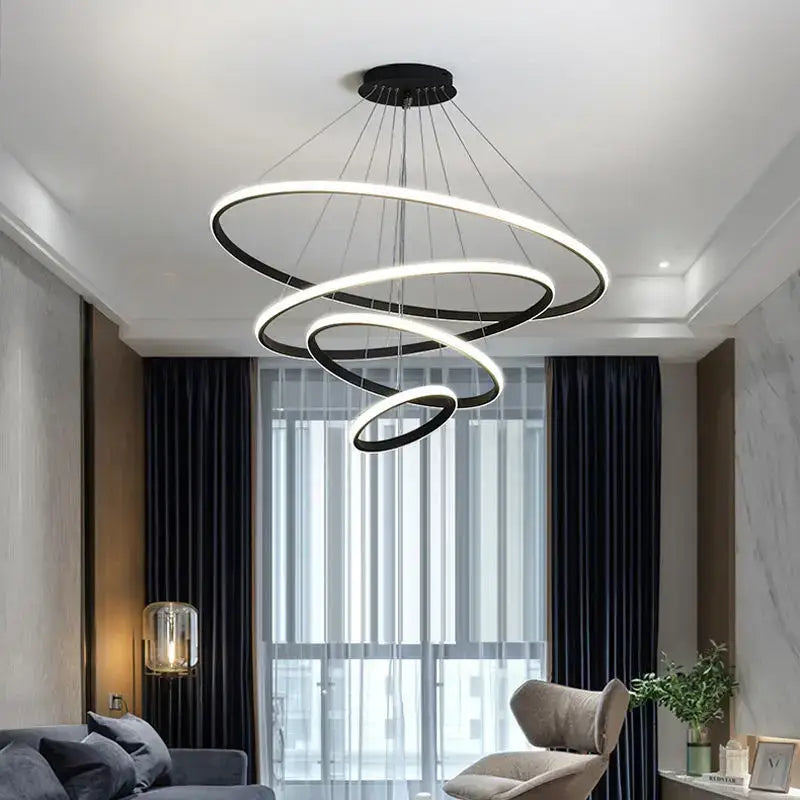 DecorBites™ Modern LED Pendant Lamp in Black