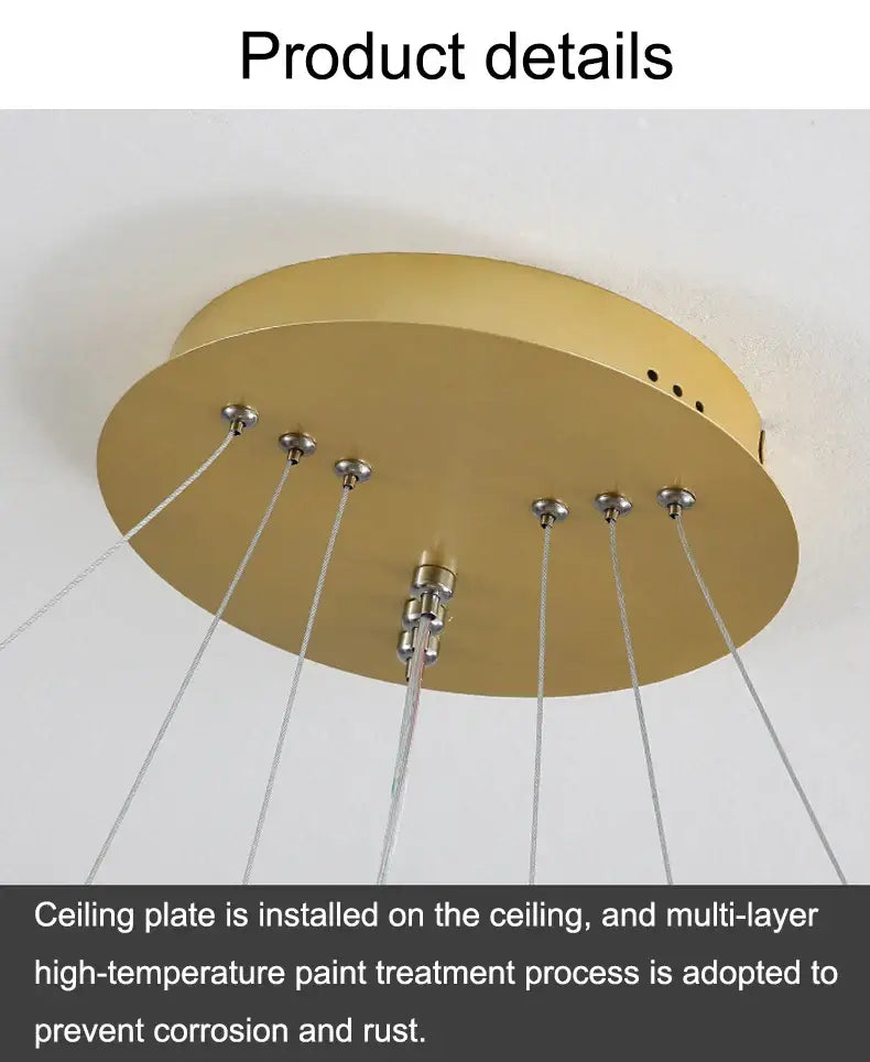 DecorBites™ Modern LED Ring Pendant Chandelier - Black