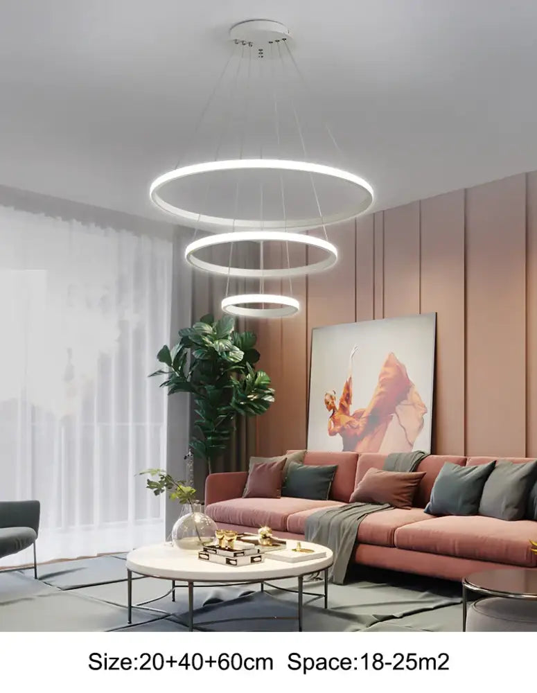 DecorBites™ Modern LED Ring Pendant Chandelier - Black