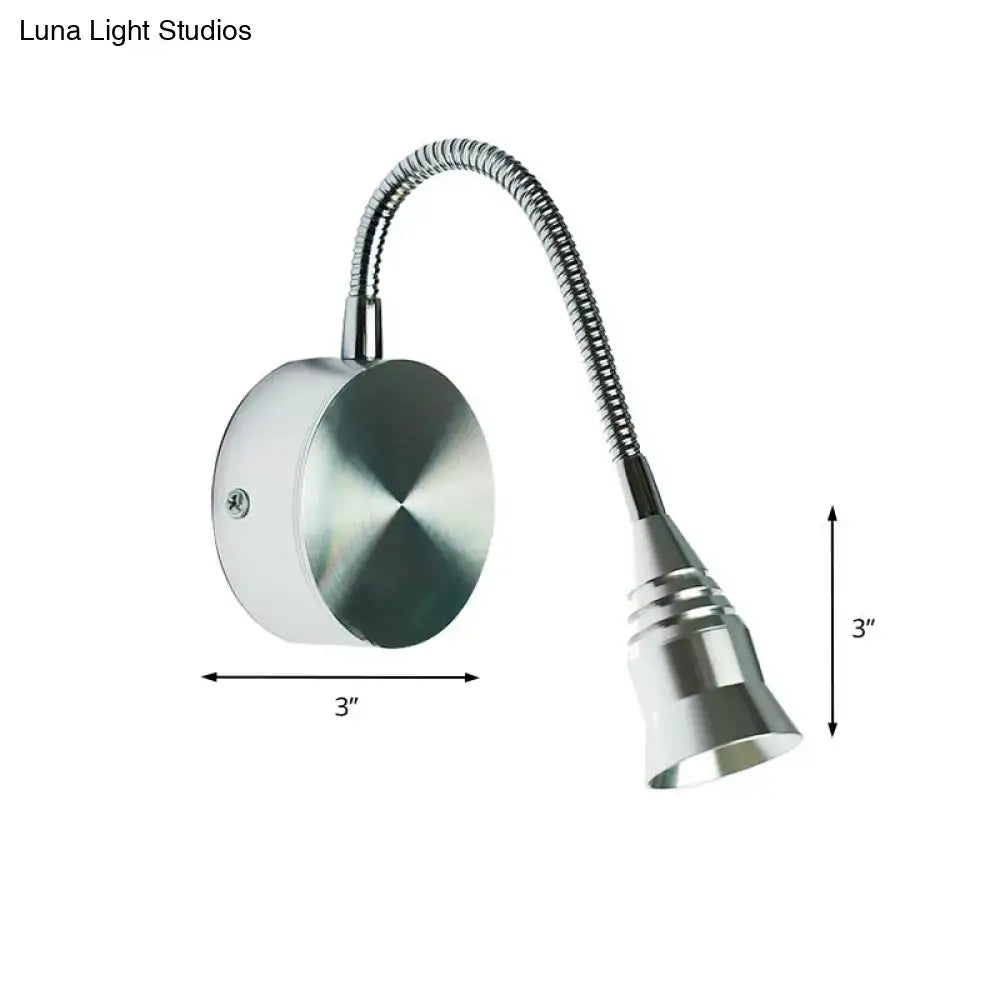 DecorBites™ Modern LED Sconce Lamp with Chrome Metal Shade - Warm/White Lighting