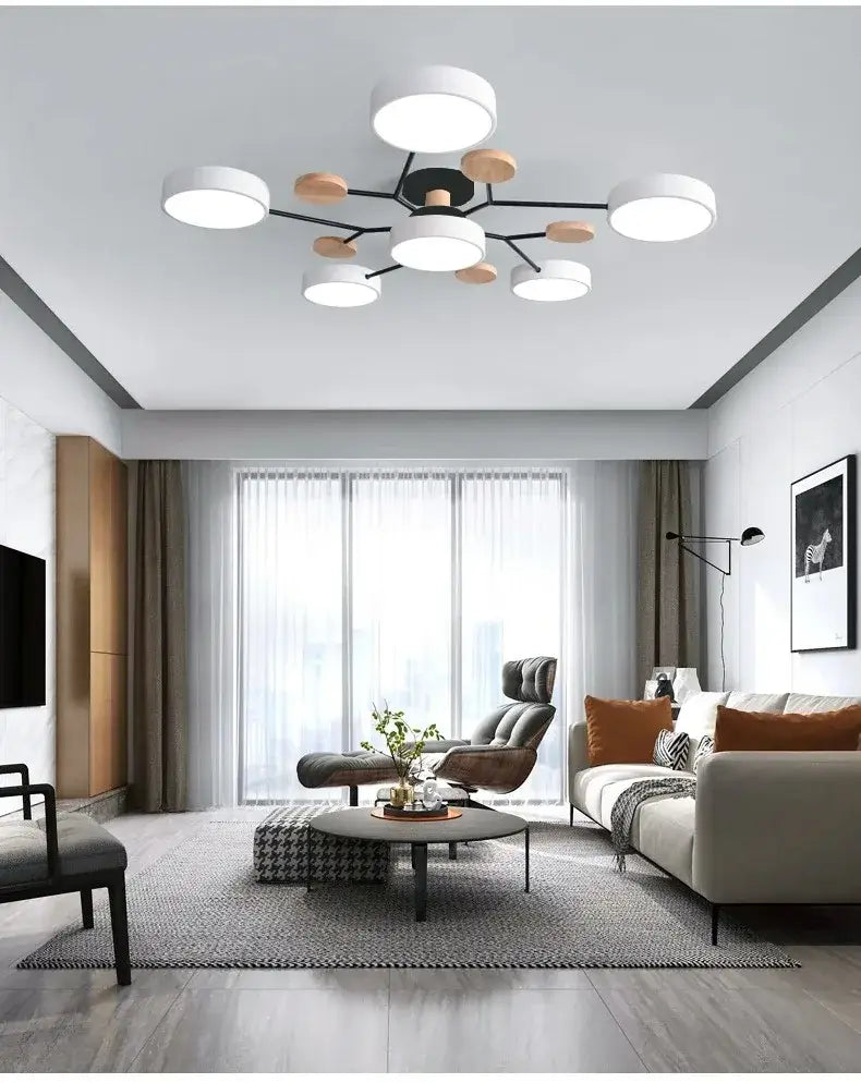 DecorBites™ Modern Macaron Ceiling Chandelier with 3-Color Dimming