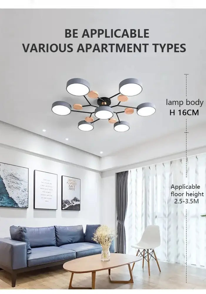 DecorBites™ Modern Macaron Ceiling Chandelier with 3-Color Dimming