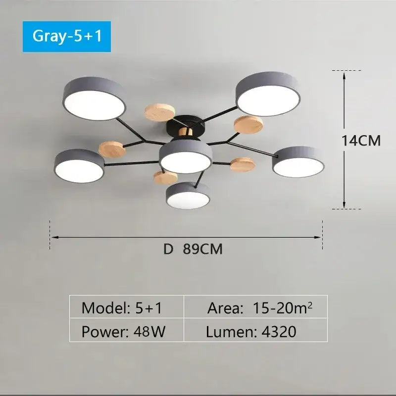 DecorBites™ Modern Macaron Ceiling Chandelier with 3-Color Dimming
