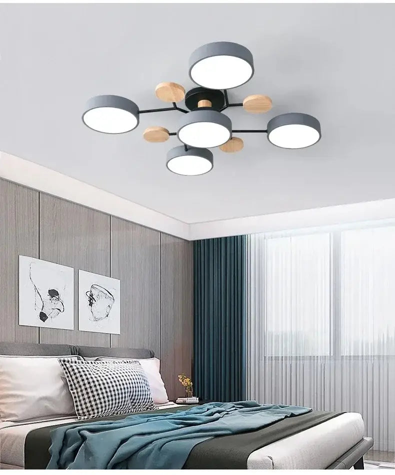 DecorBites™ Modern Macaron Ceiling Chandelier with 3-Color Dimming