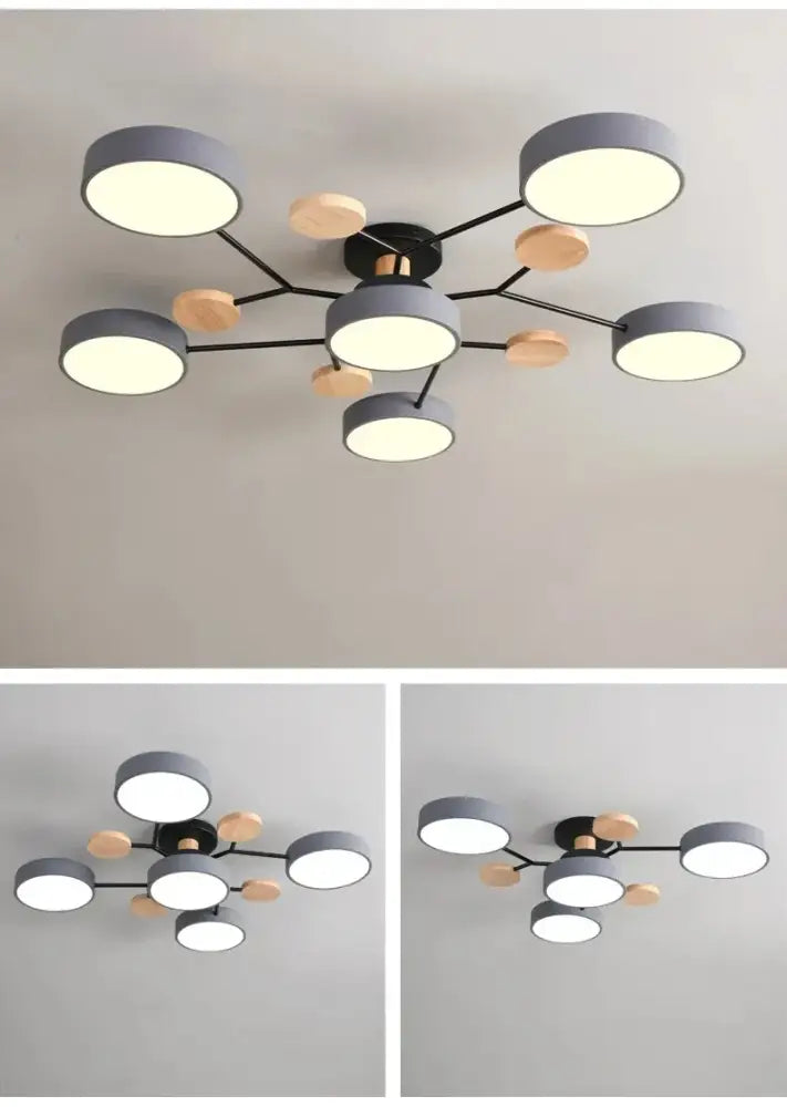 DecorBites™ Modern Macaron Ceiling Chandelier with 3-Color Dimming