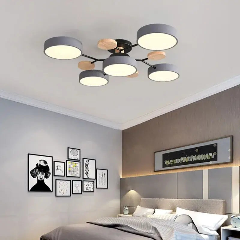 DecorBites™ Modern Macaron Ceiling Chandelier with 3-Color Dimming