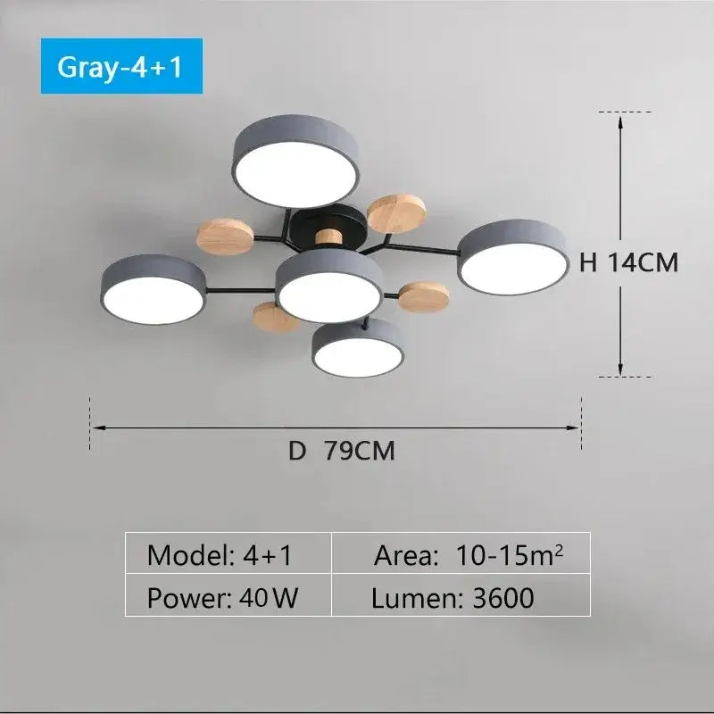 DecorBites™ Modern Macaron Ceiling Chandelier with 3-Color Dimming