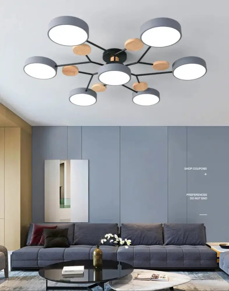 DecorBites™ Modern Macaron Ceiling Chandelier with 3-Color Dimming
