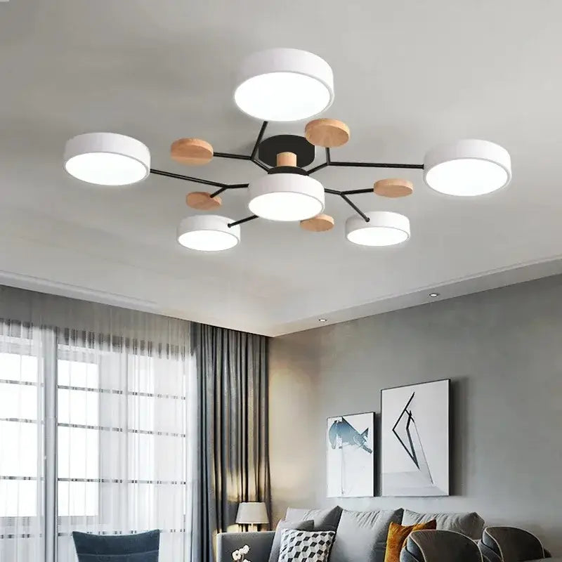 DecorBites™ Modern Macaron Ceiling Chandelier with 3-Color Dimming