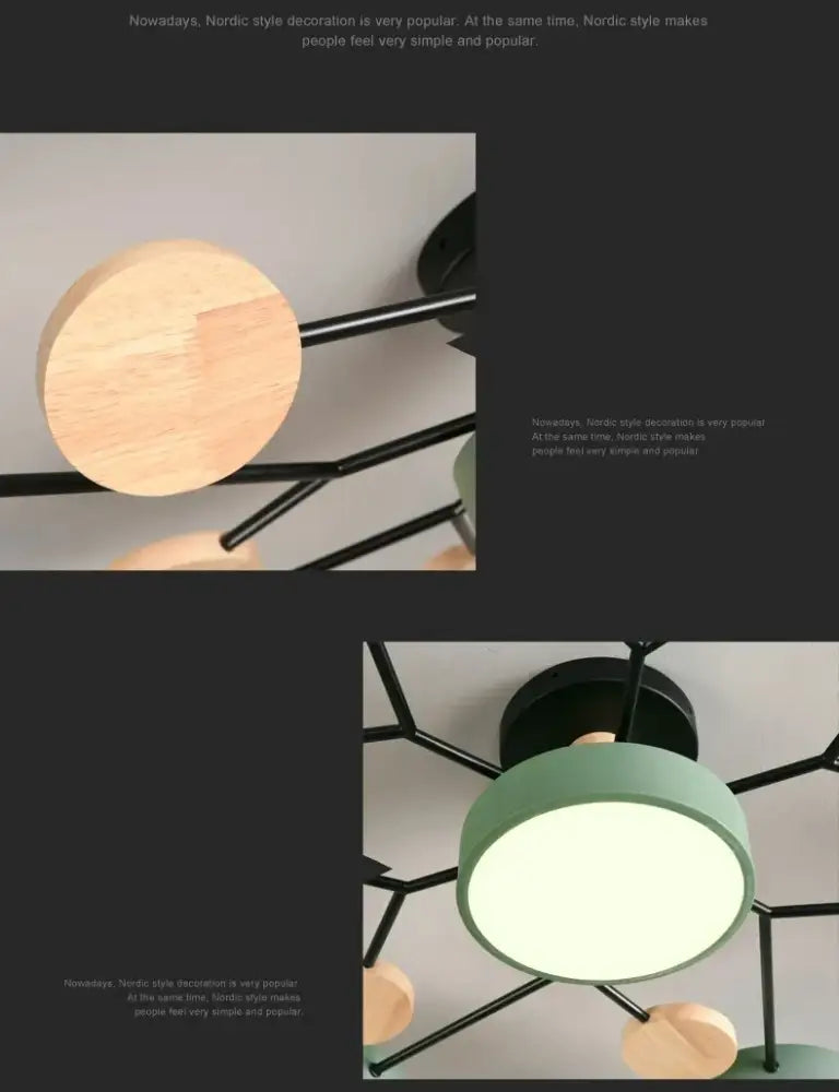 DecorBites™ Modern Macaron Ceiling Chandelier with 3-Color Dimming