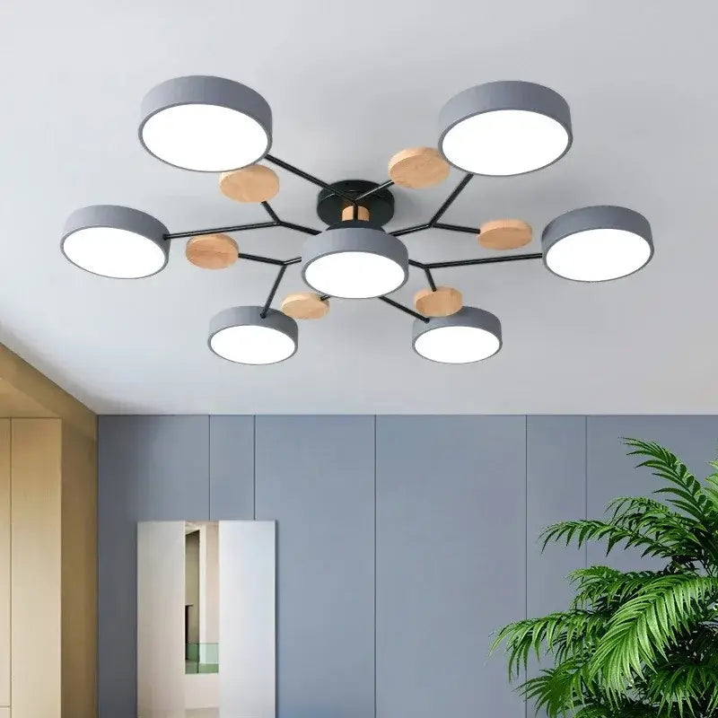 DecorBites™ Modern Macaron Ceiling Chandelier with 3-Color Dimming