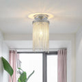 DecorBites™ Modern Metal Chain Semi Flush Mount Lamp - 1 Light Ceiling Fixture for Living Room in Gold/Chrome/Blue
