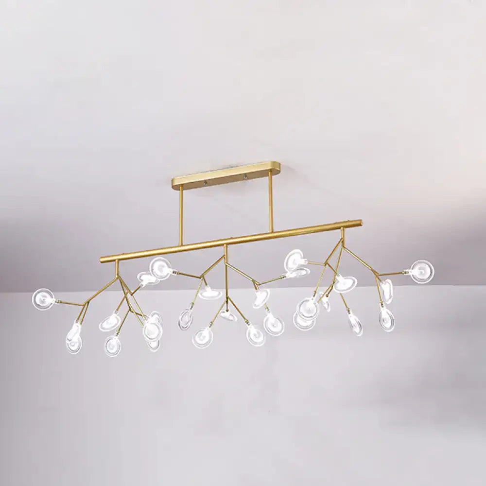 DecorBites™ Modern Metal Linear Island Light: Branching LED Pendant Fixture