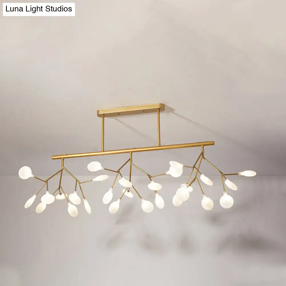 DecorBites™ Modern Metal Linear Island Light: Branching LED Pendant Fixture
