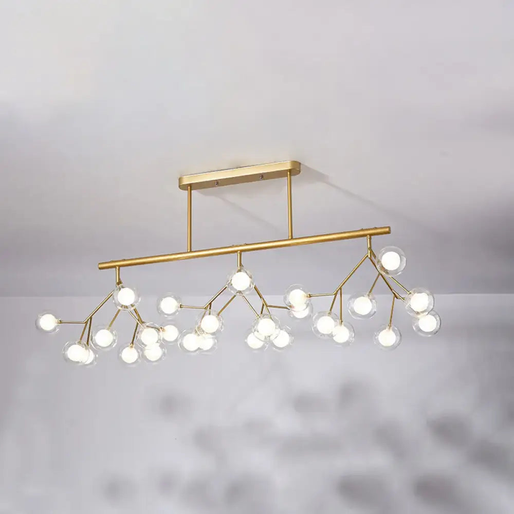 DecorBites™ Modern Metal Linear Island Light: Branching LED Pendant Fixture