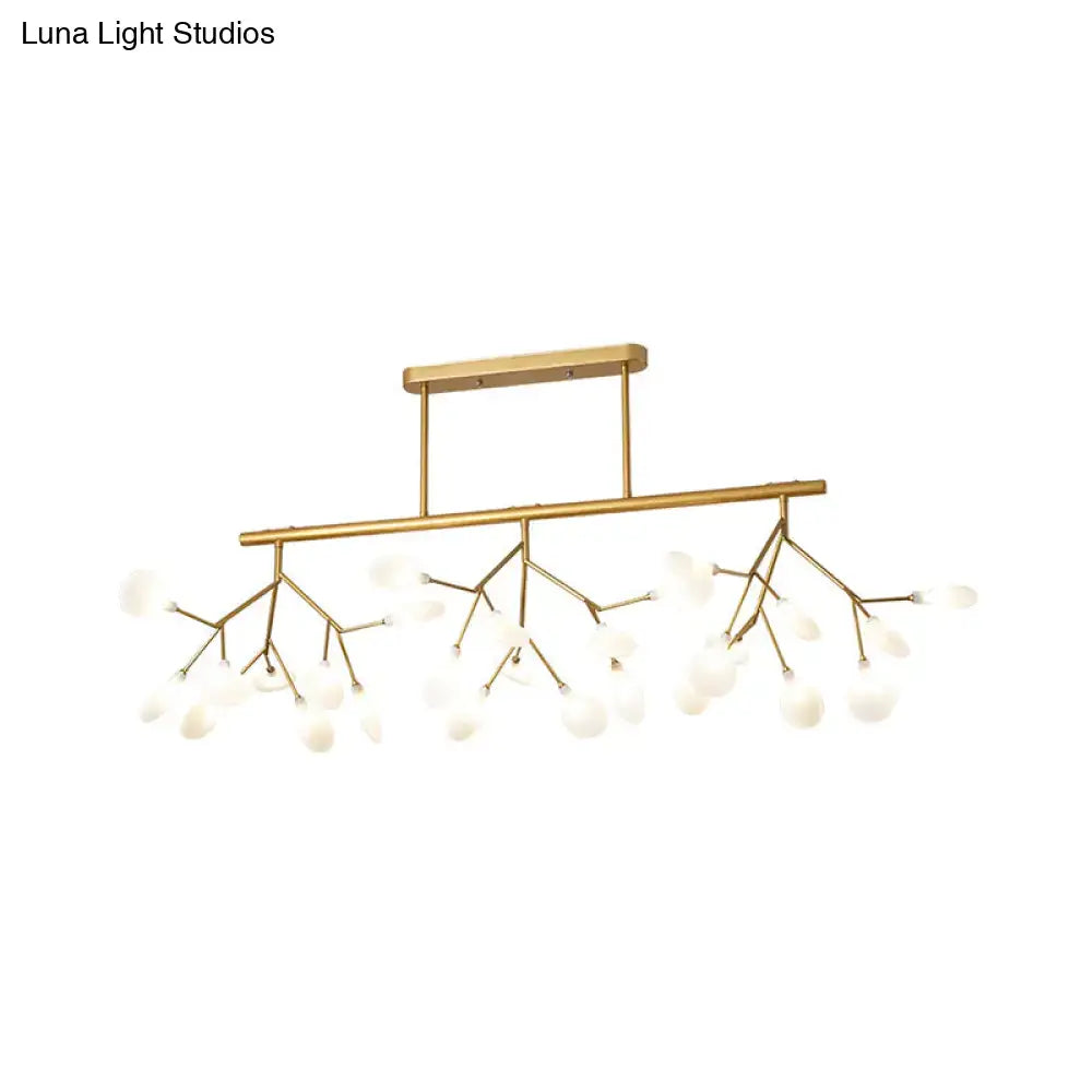 DecorBites™ Modern Metal Linear Island Light: Branching LED Pendant Fixture