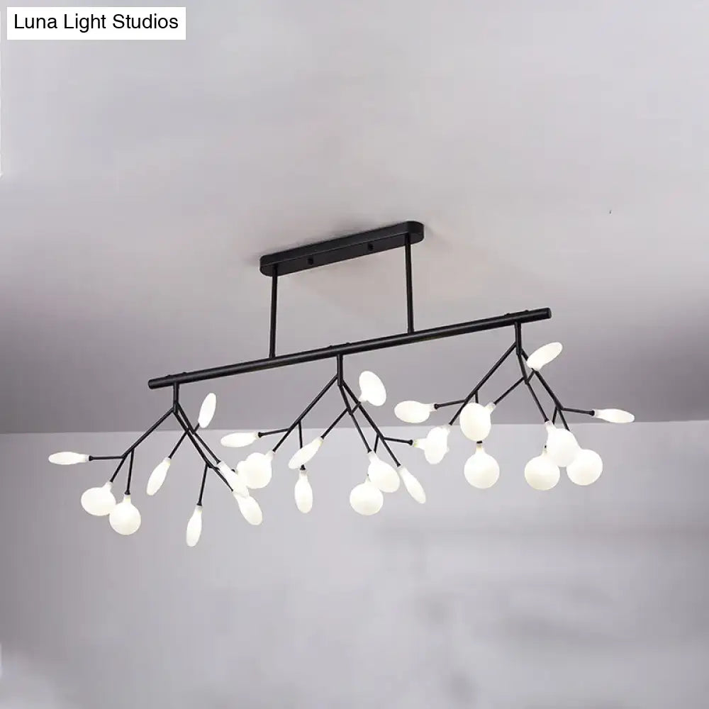 DecorBites™ Modern Metal Linear Island Light: Branching LED Pendant Fixture