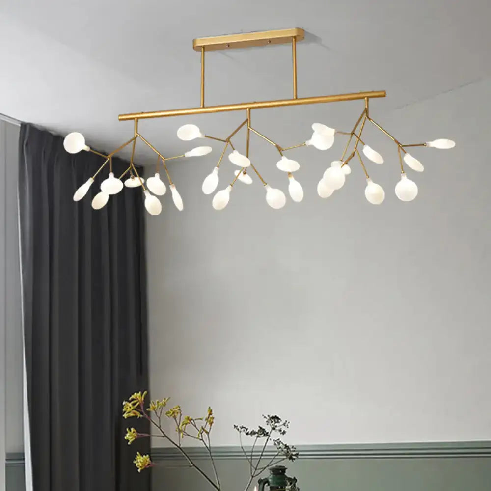 DecorBites™ Modern Metal Linear Island Light: Branching LED Pendant Fixture