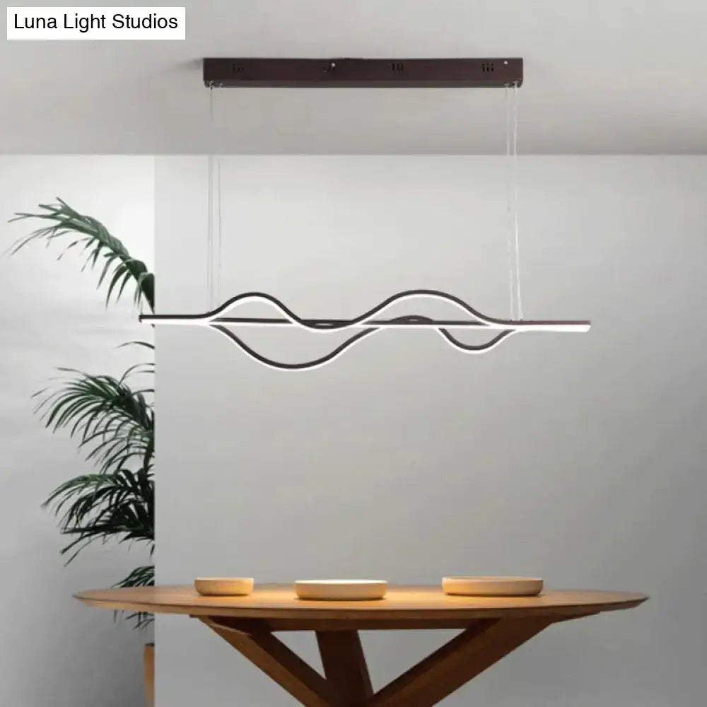 DecorBites™ Modern Metallic LED Pendant Light for Dining Room and Island in Coffee