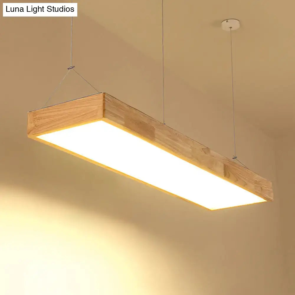 DecorBites™ Modern Minimalist Beige Wood LED Island Pendant Lighting