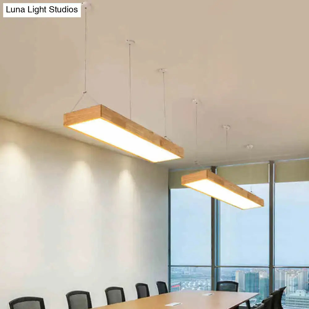 DecorBites™ Modern Minimalist Beige Wood LED Island Pendant Lighting