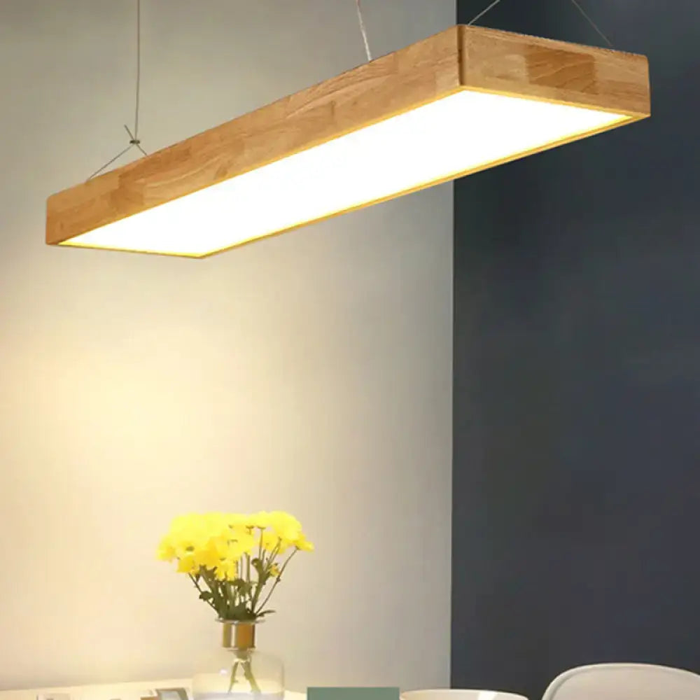 DecorBites™ Modern Minimalist Beige Wood LED Island Pendant Lighting