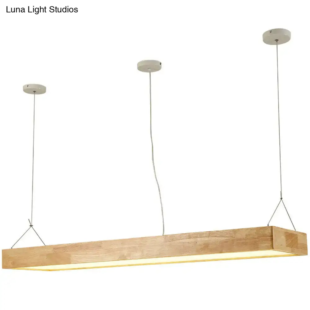 DecorBites™ Modern Minimalist Beige Wood LED Island Pendant Lighting