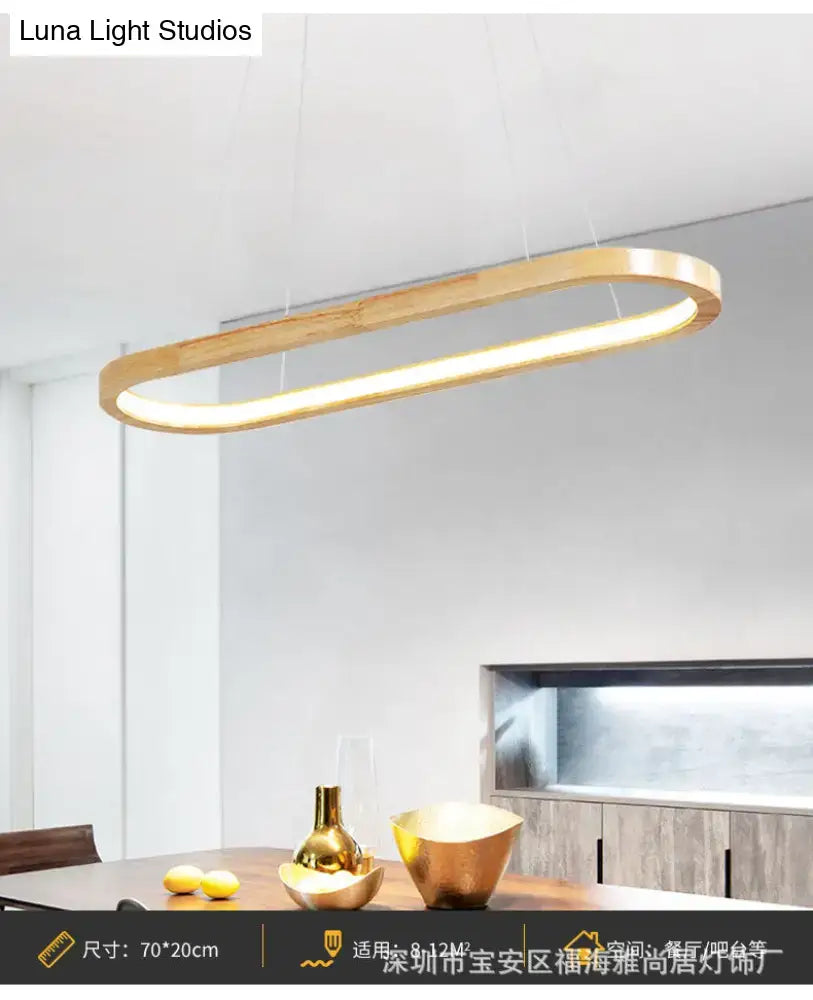 DecorBites™ Modern Minimalist Wooden LED Strip Pendant Light for Restaurants
