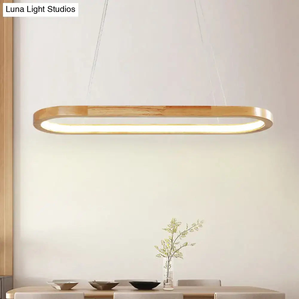DecorBites™ Modern Minimalist Wooden LED Strip Pendant Light for Restaurants