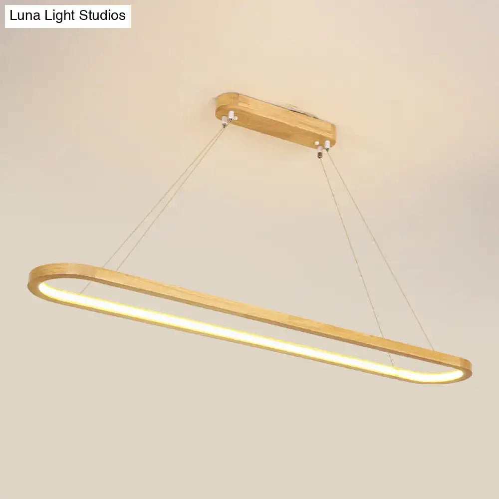 DecorBites™ Modern Minimalist Wooden LED Strip Pendant Light for Restaurants