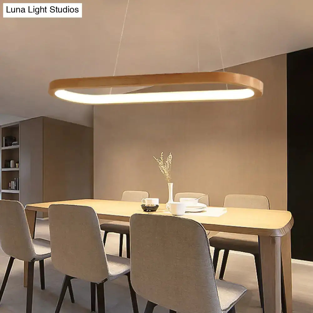 DecorBites™ Modern Minimalist Wooden LED Strip Pendant Light for Restaurants