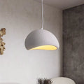 DecorBites™ modern nordic chandelier with dome-shaped textured gray exterior and warm light for home and dining